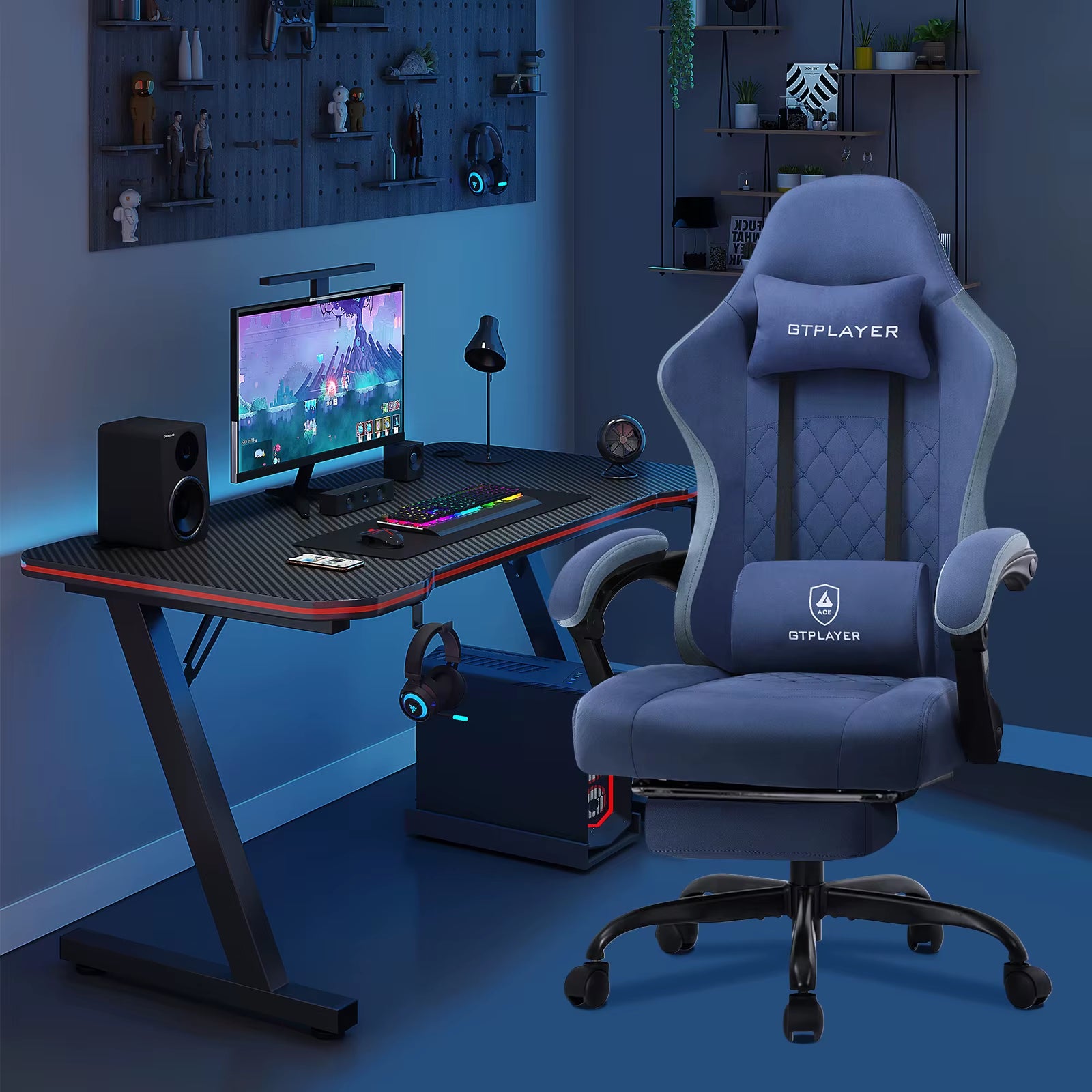 Revolutionary Ergonomic Gaming Chair with Footrest and Pocket Spring Cushion - Ultimate Comfort for Home Office and Gaming Enthusiasts