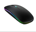 Experience Ultimate Comfort and Style with Our Slim Silent Rechargeable Wireless Mouse - RGB LED Design for Macbook, Laptop, and PC