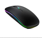 Experience Ultimate Comfort and Style with Our Slim Silent Rechargeable Wireless Mouse - RGB LED Design for Macbook, Laptop, and PC