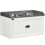 Elevate Your Pet's Dining Experience with Our Stylish Stainless Steel Raised Dog Bowl Featuring a Spacious 21L Storage Drawer for Large Dogs