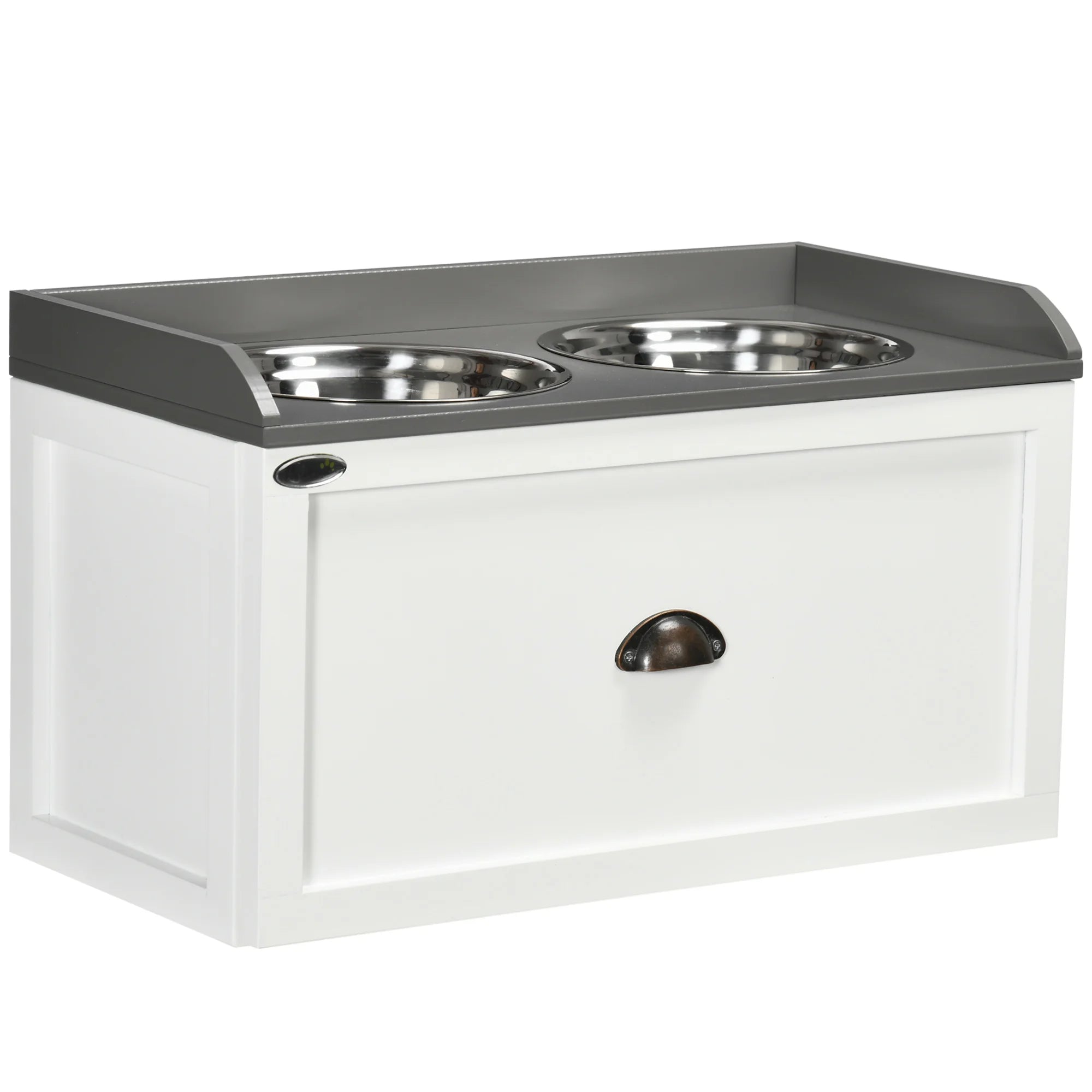 Elevate Your Pet's Dining Experience with Our Stylish Stainless Steel Raised Dog Bowl Featuring a Spacious 21L Storage Drawer for Large Dogs