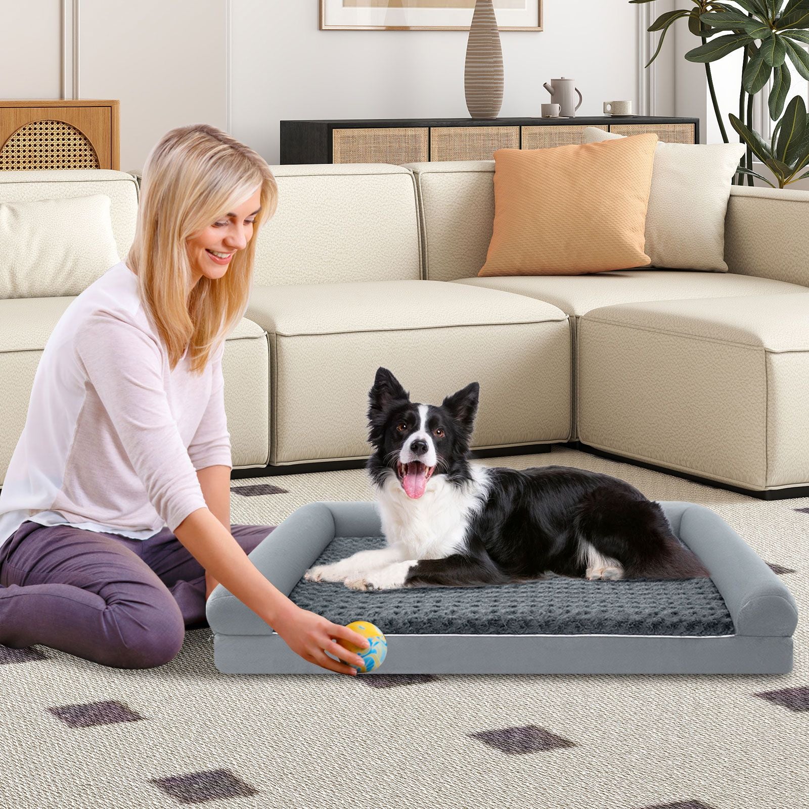 Luxurious Orthopedic Foam Dog Bed - Large Size for Ultimate Comfort and Support