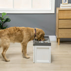 Elevate Your Pet's Dining Experience with Our Stylish Stainless Steel Raised Dog Bowl Featuring a Spacious 21L Storage Drawer for Large Dogs