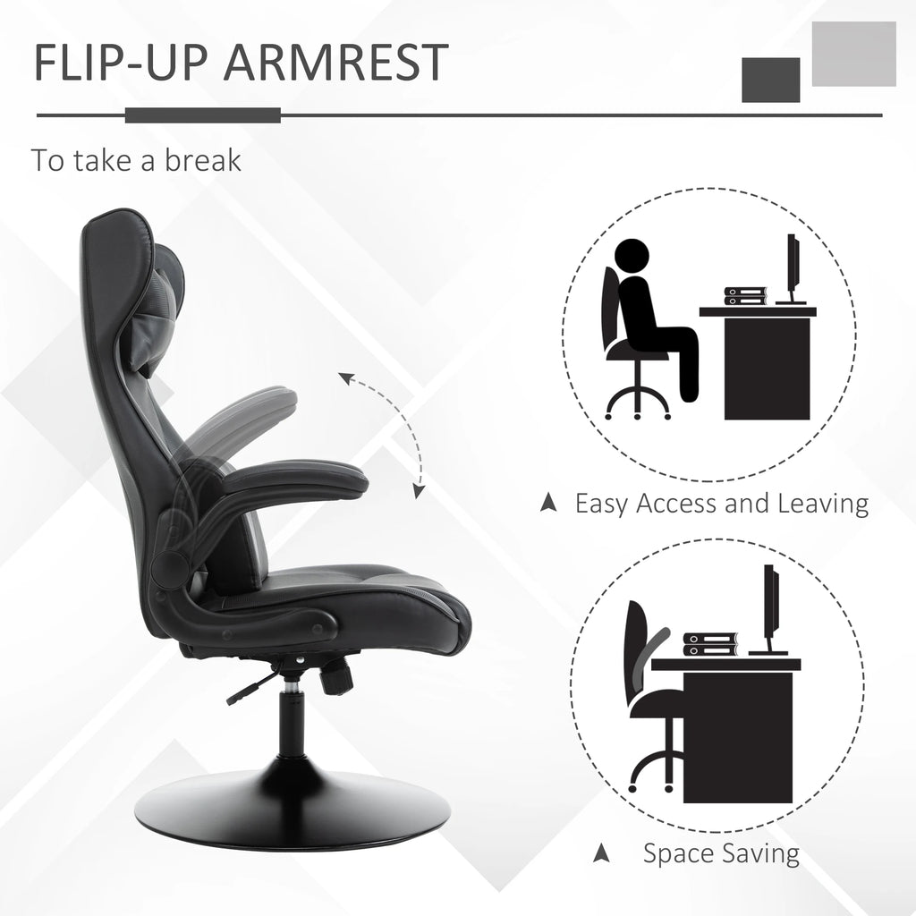 Experience Ultimate Comfort with the Vinsetto Ergonomic Gaming Chair Featuring Swivel Base and Adjustable Lumbar Support