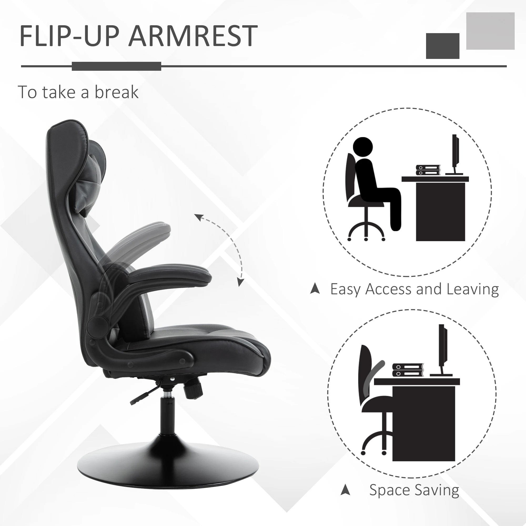 Experience Ultimate Comfort with the Vinsetto Ergonomic Gaming Chair Featuring Swivel Base and Adjustable Lumbar Support