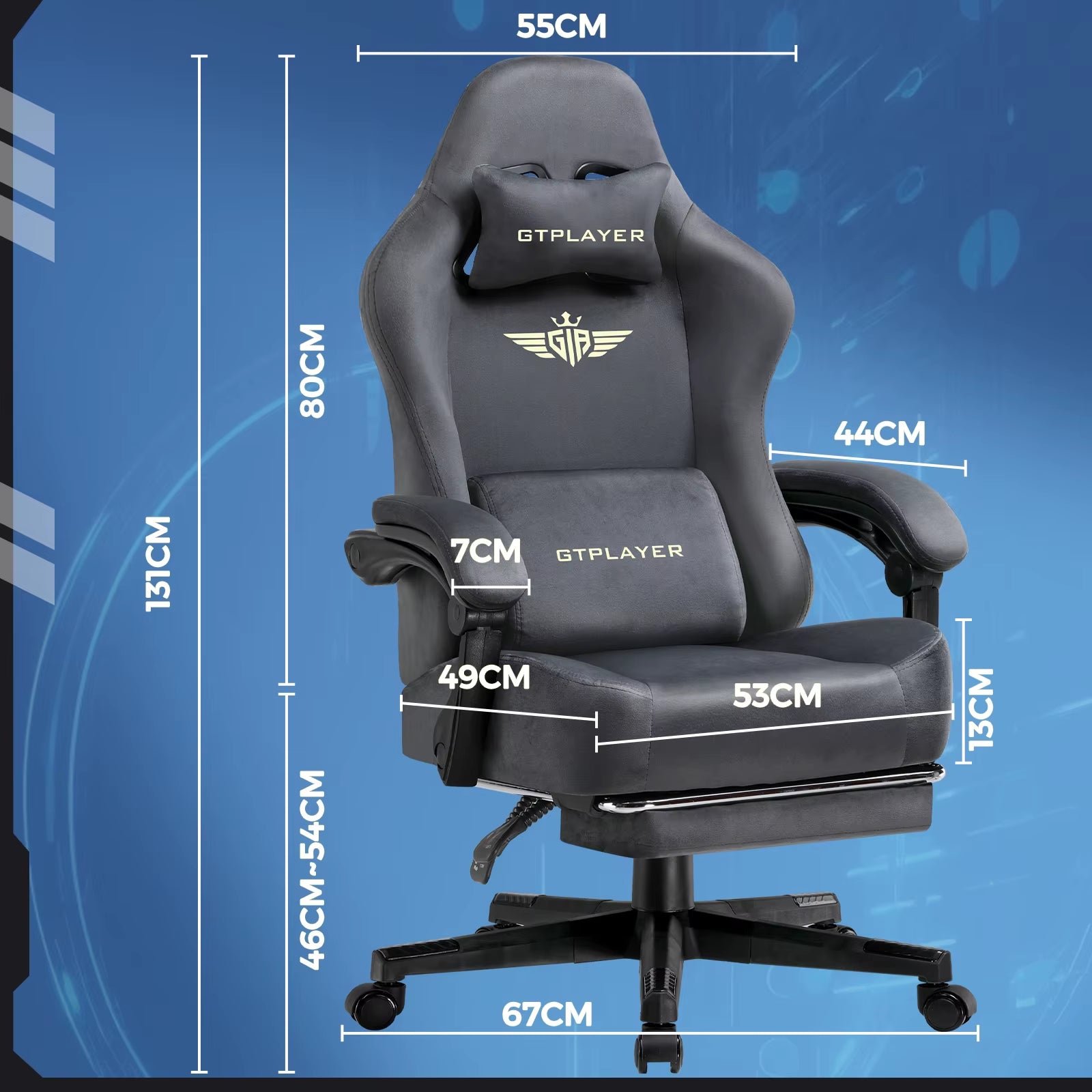 Ultimate Comfort Gaming Chair for Big and Tall Gamers - Ergonomic Design with Adjustable Footrest, Lumbar Support, and Sofa-like Seating for Home Office