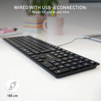 Sleek and Stylish KC 6000 SLIM Wired Keyboard - Elevate Your Workspace with Precision and Comfort