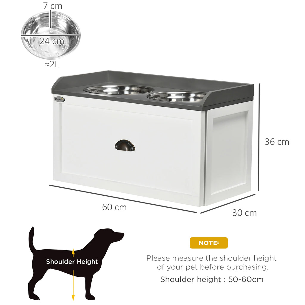 Elevate Your Pet's Dining Experience with Our Stylish Stainless Steel Raised Dog Bowl Featuring a Spacious 21L Storage Drawer for Large Dogs