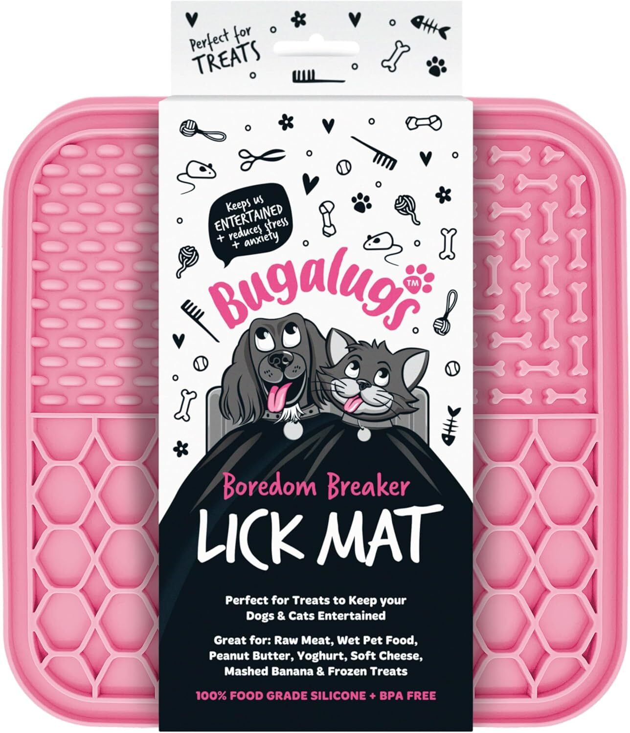 Transform Mealtime into Fun with the Bugalugs Boredom Breaker Lick Mat - Safe, Durable & Entertaining Pet Tool