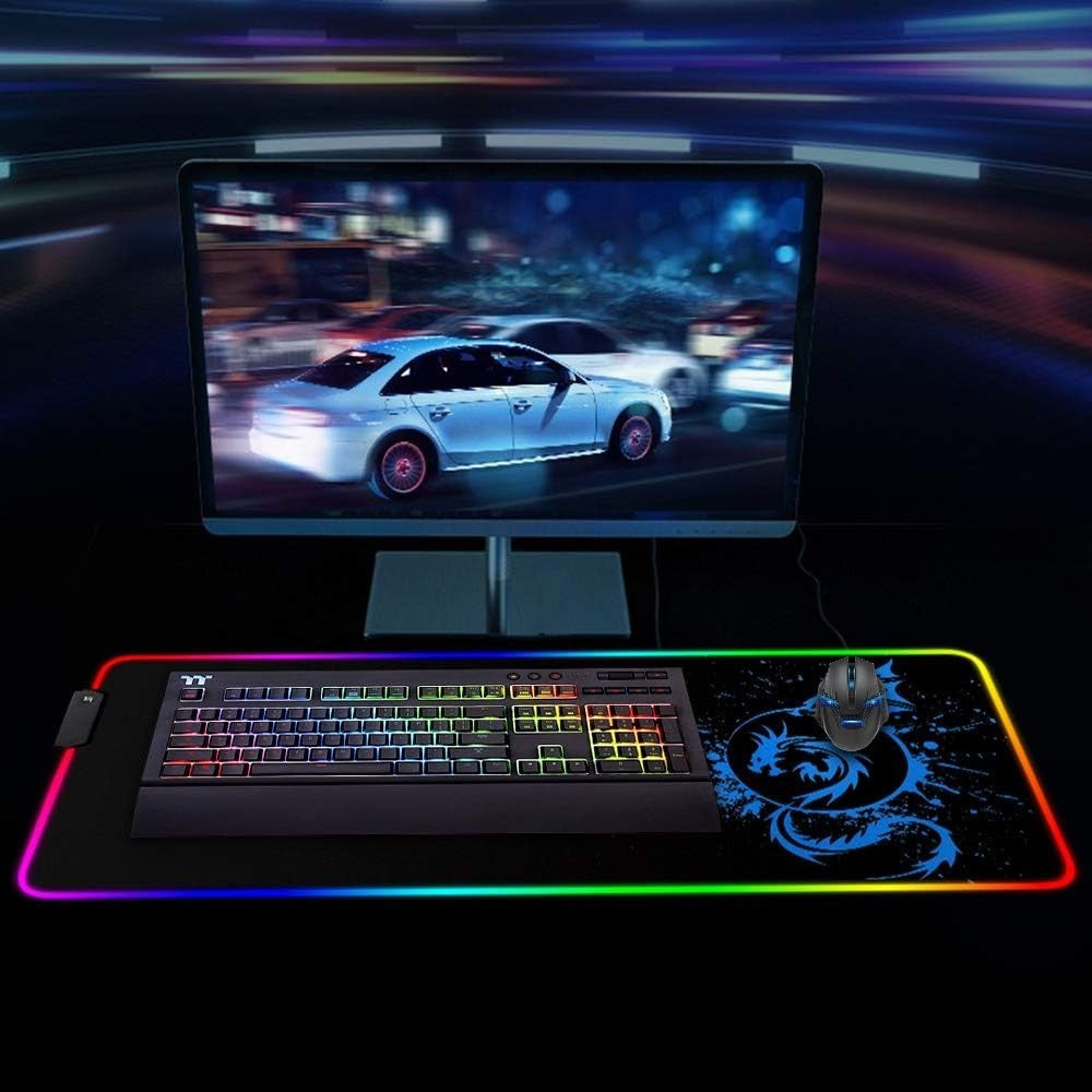 Elevate Your Gaming Experience with the Extra Large Vibrant RGB Gaming Mouse Pad - 15 Dynamic Lighting Modes & Anti-Slip Design