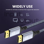 Experience Ultra High Definition with Our 8K DisplayPort Cable - Fast, Durable, and Compatible with All Your Devices!