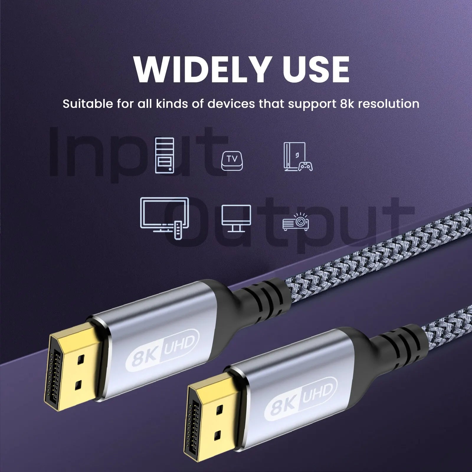 Experience Ultra High Definition with Our 8K DisplayPort Cable - Fast, Durable, and Compatible with All Your Devices!