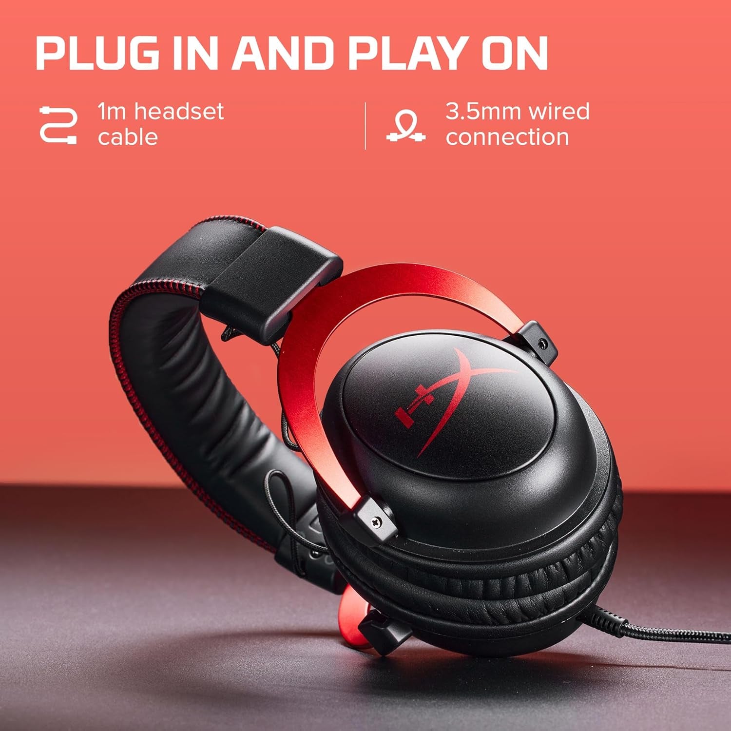 HyperX Cloud II Gaming Headset - Unleash Your Gaming Potential with Immersive 7.1 Surround Sound in Striking Red