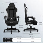 Revolutionary Ergonomic Gaming Chair with Footrest and Pocket Spring Cushion - Ultimate Comfort for Home Office and Gaming Enthusiasts