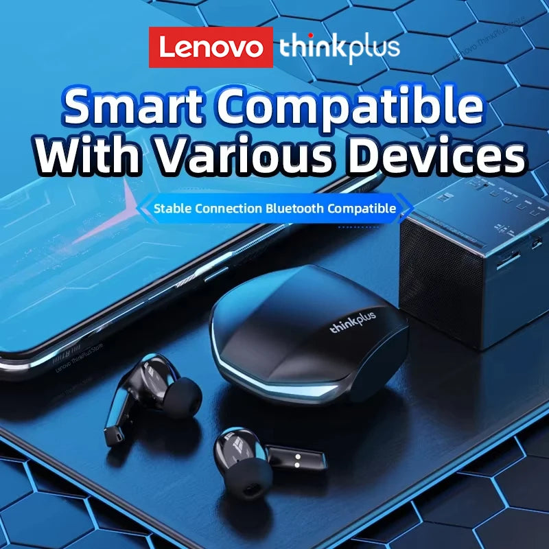 Experience Superior Sound with Lenovo GM2 Pro Bluetooth 5.3 Earphones - Dual Modes for Music and Gaming, Active Noise Cancelling, and Long Battery Life!