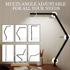 Versatile LED Desk Lamp with Dual Colour Modes - Dimmable Clamp Table Lamp for Study & Work - Sleek Black Design
