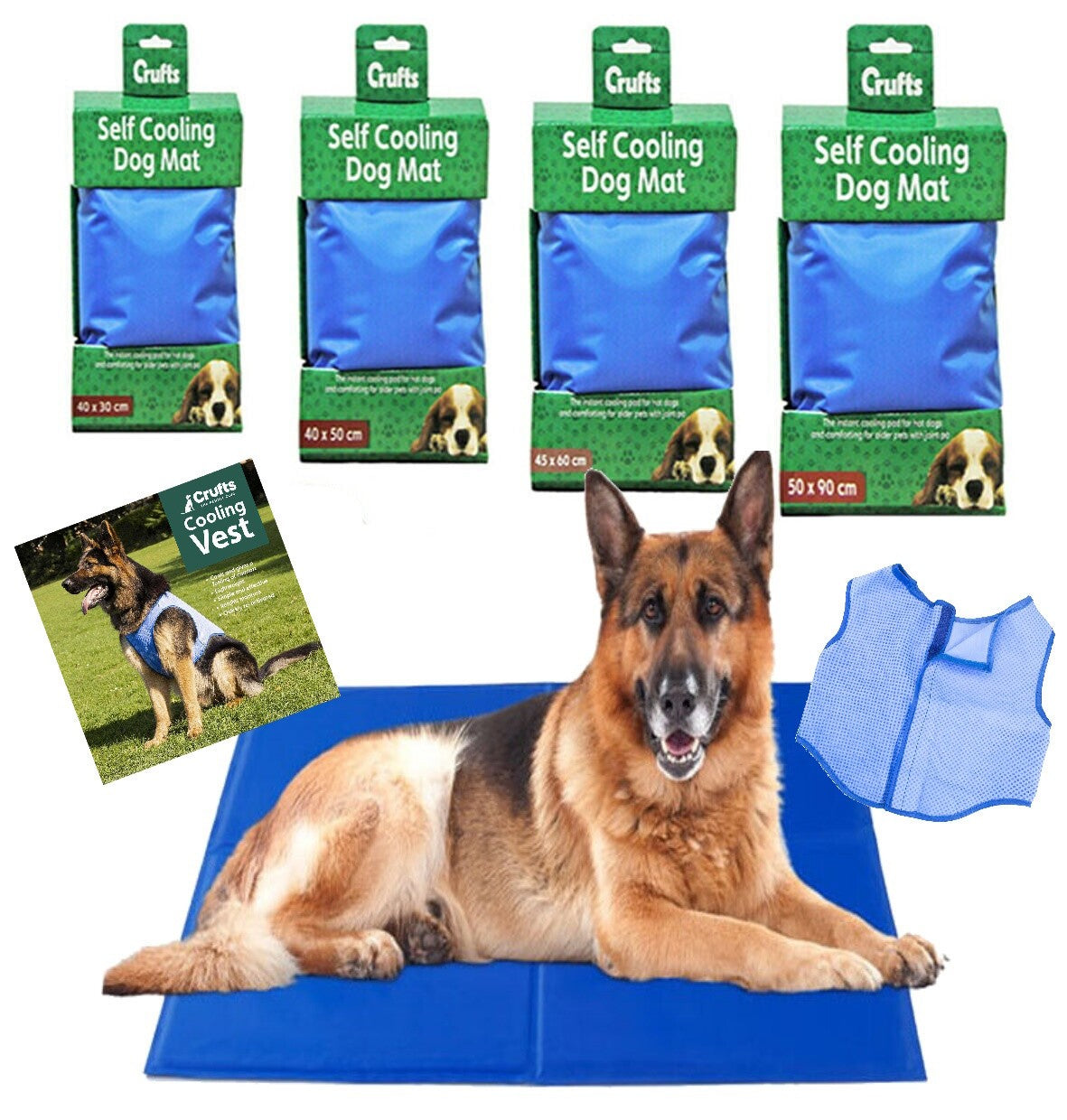 CRUFTS Summer Pet Cooling Gel Mat - Keep Your Dogs & Cats Comfortable with Stylish Vests & Collars