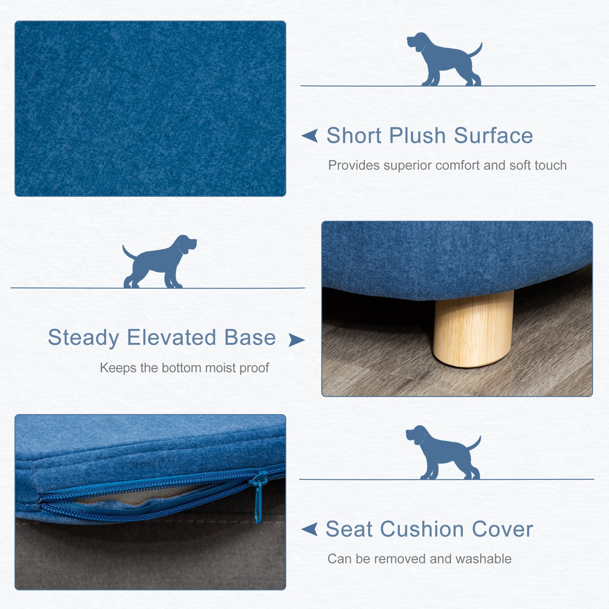 Luxurious Cozy Pet Sofa for Small Dogs & Cats - Elegant Wooden Frame with Removable Washable Cushion