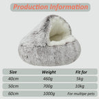 Indulge Your Pet with the Ultimate Hooded Faux Fur Cave Bed for Cats and Dogs - Soft, Cozy, and Calming Retreat