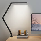 Versatile LED Desk Lamp with Dual Colour Modes - Dimmable Clamp Table Lamp for Study & Work - Sleek Black Design