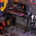 Transform Your Gaming Setup with the Sleek HOMCOM Adjustable Gaming Desk Featuring Steel Frame and Convenient Cup & Headphone Holder