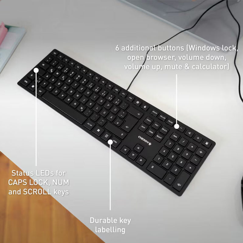 Sleek and Stylish KC 6000 SLIM Wired Keyboard - Elevate Your Workspace with Precision and Comfort