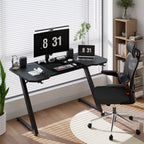 Elevate Your Gaming Experience with the GTPLAYER Sturdy Carbon Fiber Z Frame Gaming Desk - Spacious, Stylish, and Functional!