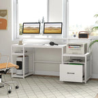 Elevate Your Workspace with the 168 CM Modern Home Office Computer Desk Featuring a Convenient Monitor Stand