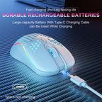 Experience Ultimate Control with the 2.4G Wireless RGB Gaming Mouse - Ergonomic Honeycomb Design, Rechargeable, and 6-Button Functionality
