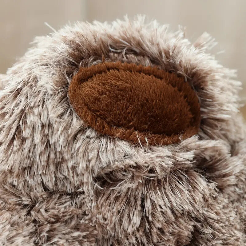 Indulge Your Dog with the Cozy Bear Paw Plush Bed - A Calming Non-Slip Cushion for Large Dogs