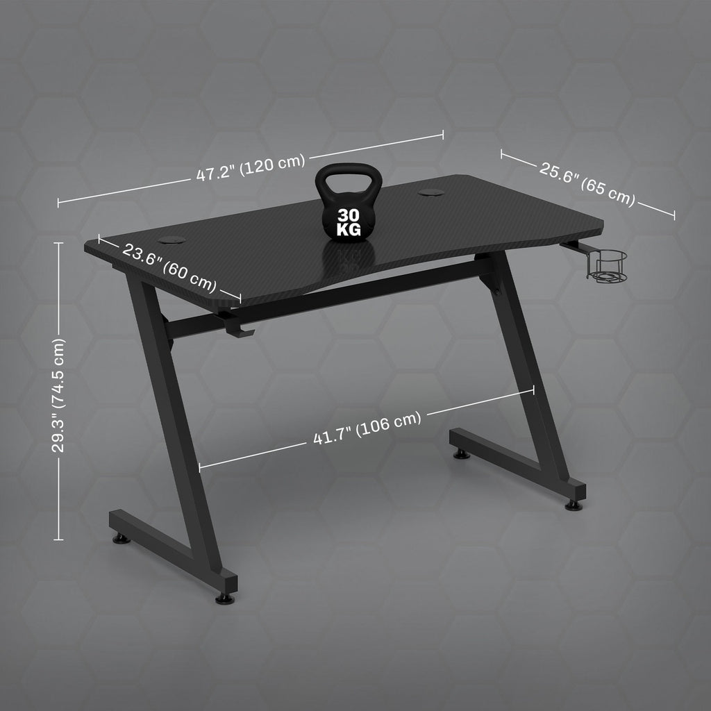 Transform Your Gaming Setup with the Sleek HOMCOM Adjustable Gaming Desk Featuring Steel Frame and Convenient Cup & Headphone Holder