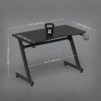 Transform Your Gaming Setup with the Sleek HOMCOM Adjustable Gaming Desk Featuring Steel Frame and Convenient Cup & Headphone Holder