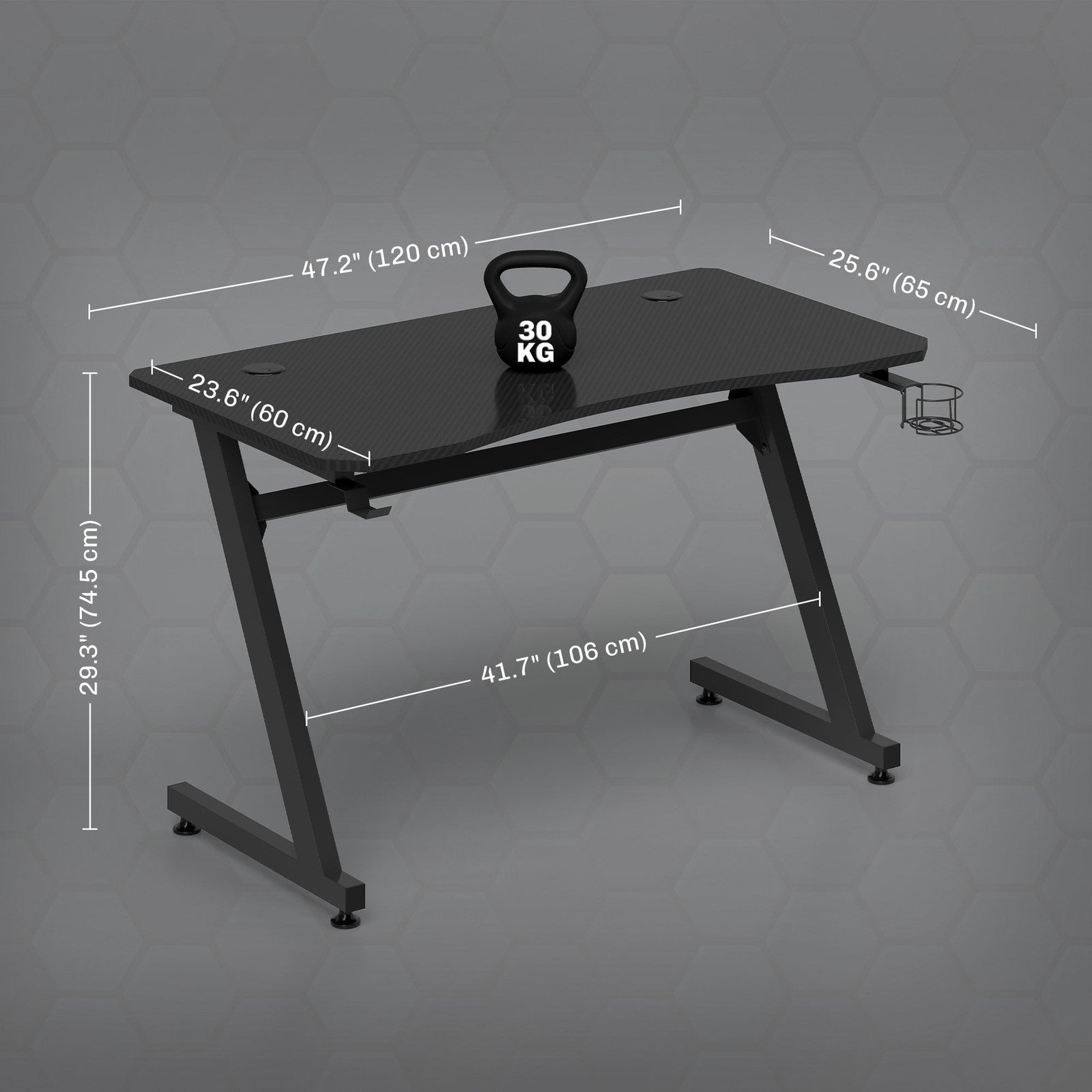 Transform Your Gaming Setup with the Sleek HOMCOM Adjustable Gaming Desk Featuring Steel Frame and Convenient Cup & Headphone Holder
