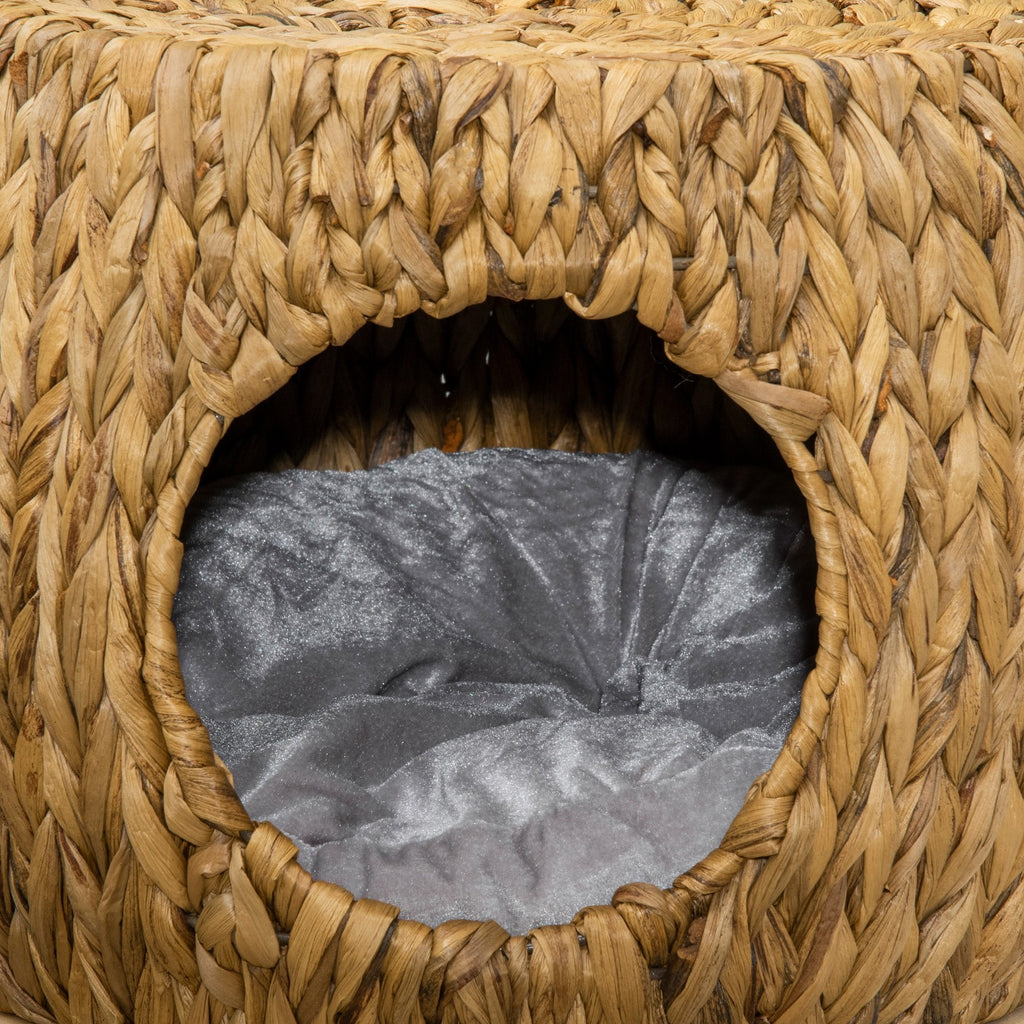 Pawhut Chic Rattan Cat House Stool with Plush Cushion - The Ultimate Retreat for Your Feline Companion!