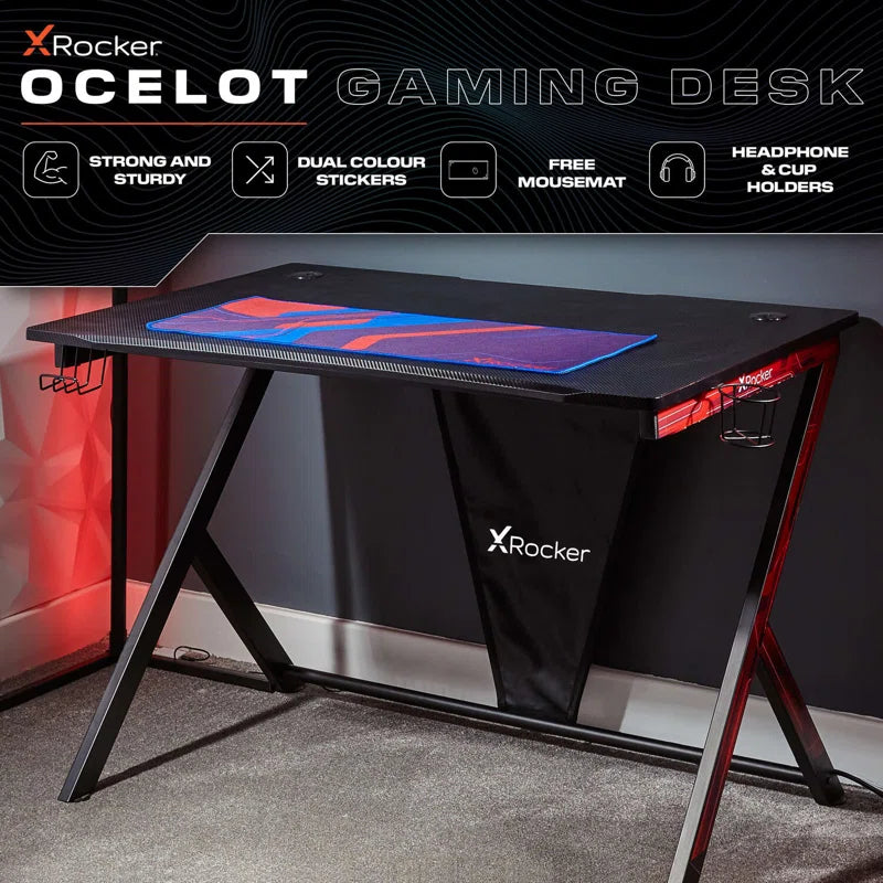 Elevate Your Gaming Experience with the Ocelot Gaming Computer Desk - Stylish, Durable, and Organized!