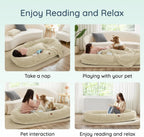 Ultimate Luxury Human Dog Bed - Extra Large Faux Fur Comfort with Ergonomic Support and Cozy Blanket