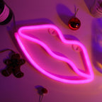 Illuminate Your Space with the Vibrant Pink LED Lips Neon Light - Perfect Decorative Wall Art for Bedrooms, Parties, and More!