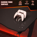 Transform Your Gaming Setup with the Sleek HOMCOM Adjustable Gaming Desk Featuring Steel Frame and Convenient Cup & Headphone Holder