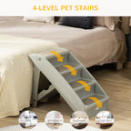 Elevate Your Pet's Comfort with Non-Slip 4-Step Portable Dog Stairs for Easy Access to Beds and Sofas