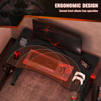 Transform Your Gaming Setup with the Sleek HOMCOM Adjustable Gaming Desk Featuring Steel Frame and Convenient Cup & Headphone Holder