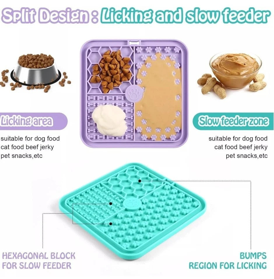 Double the Delight: 2-Pack Licky Mats for Dogs and Cats - Fun Suction Cup Treats for Stress-Free Grooming!
