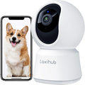 LAXIHUB 2K 3MP Pet Camera - Ultimate Indoor Security Solution for Dogs, Cats, and Babies with 360° View and Smart Features