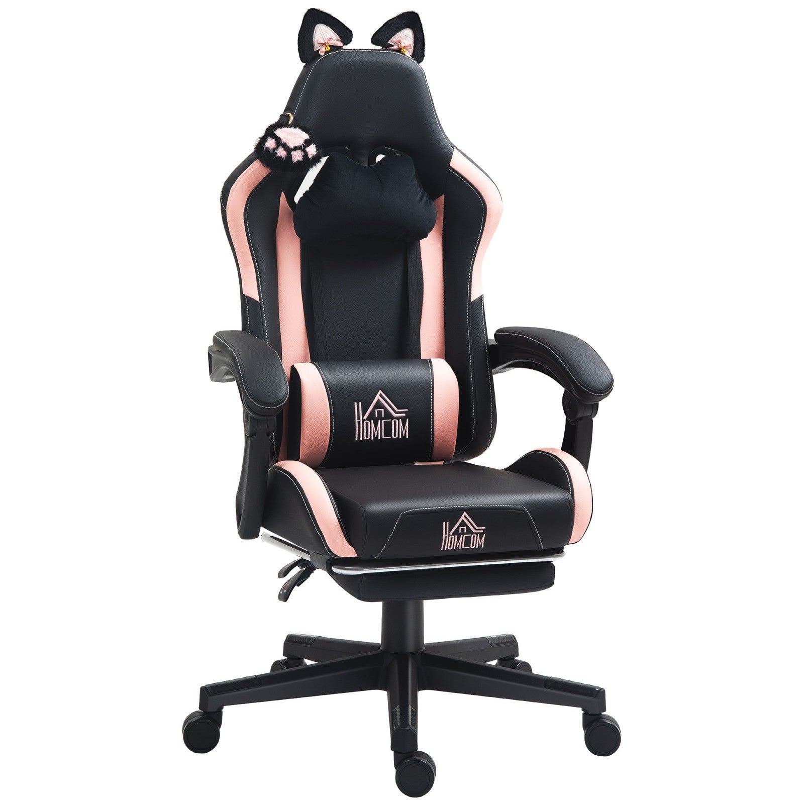 Experience Ultimate Comfort with the Ergonomic Racing Gaming Chair Featuring Recline and Footrest in Sleek Black Faux Leather