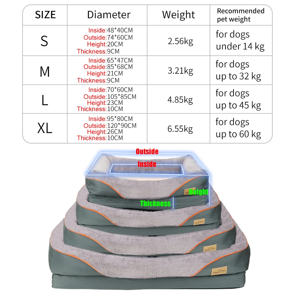 Ultimate Comfort: Heavy Duty Large Orthopedic Waterproof Dog Bed with Soft Foam Cushion - Perfect for XL Pets!