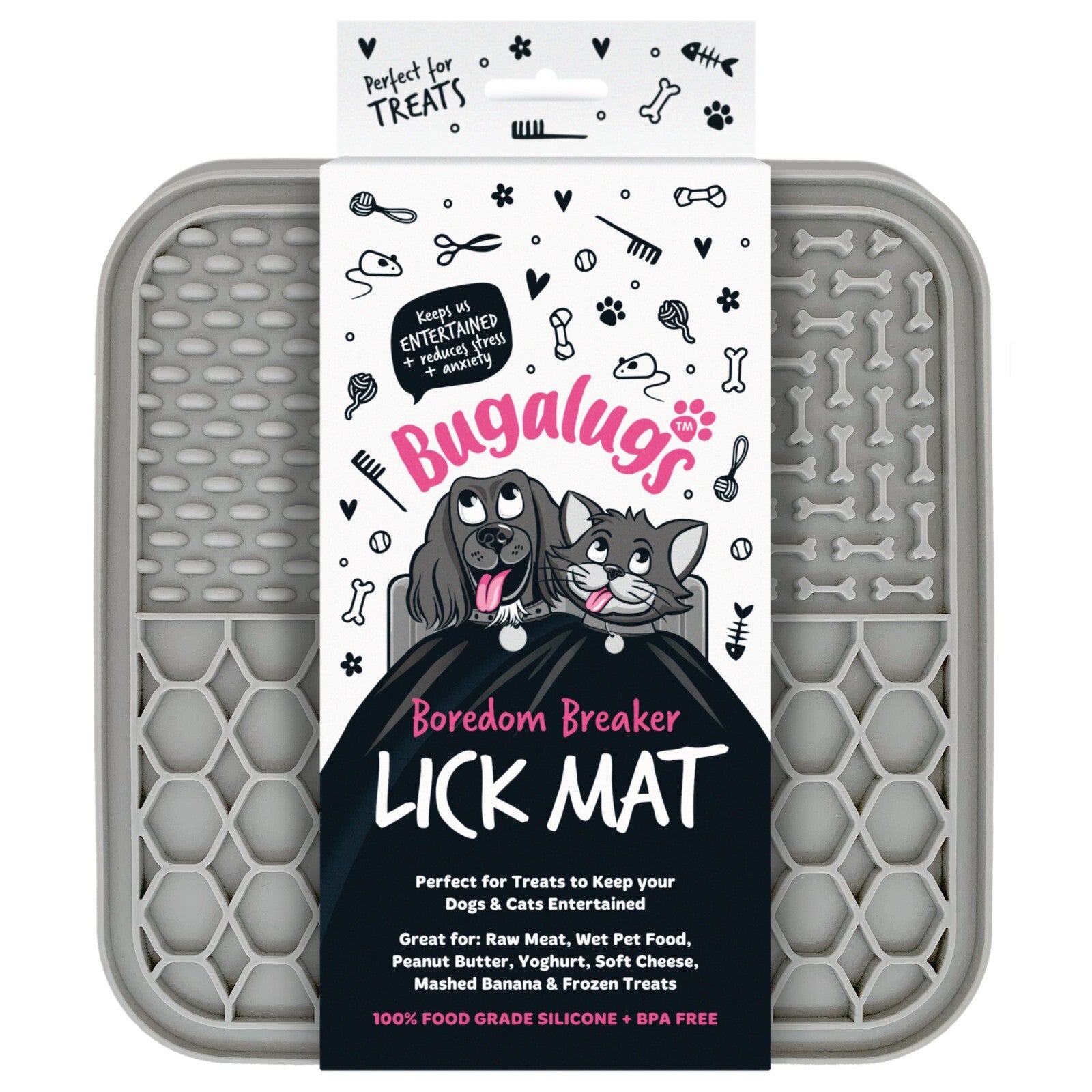Transform Mealtime into Fun with the Bugalugs Boredom Breaker Lick Mat - Safe, Durable & Entertaining Pet Tool