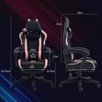 Experience Ultimate Comfort with the Ergonomic Racing Gaming Chair Featuring Recline and Footrest in Sleek Black Faux Leather