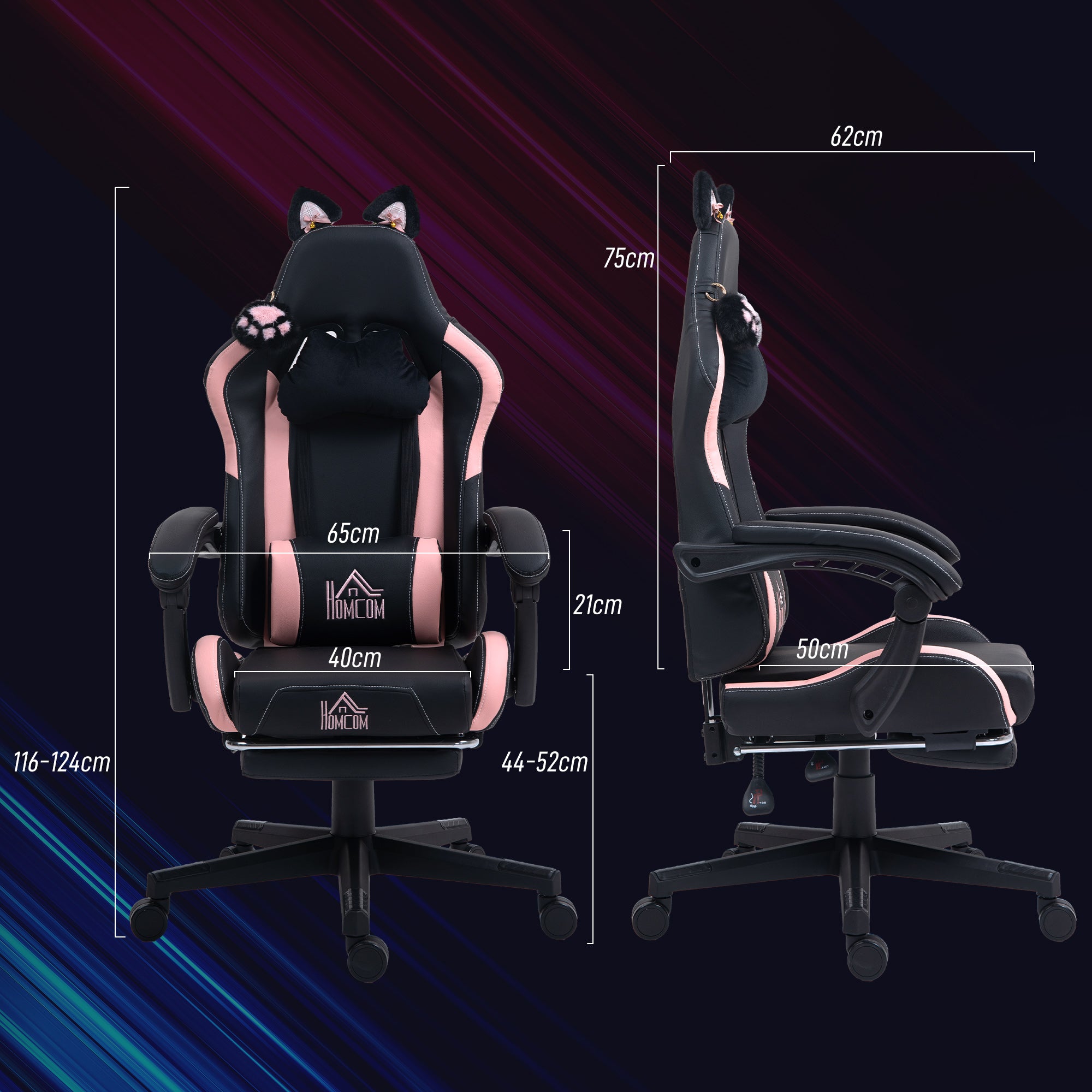 Experience Ultimate Comfort with the Ergonomic Racing Gaming Chair Featuring Recline and Footrest in Sleek Black Faux Leather
