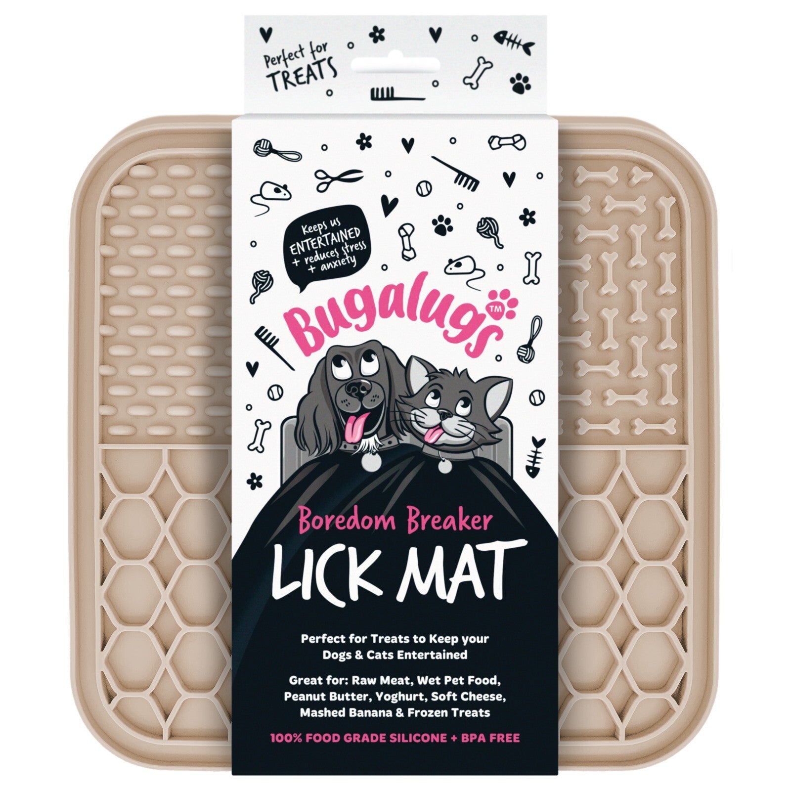 Transform Mealtime into Fun with the Bugalugs Boredom Breaker Lick Mat - Safe, Durable & Entertaining Pet Tool