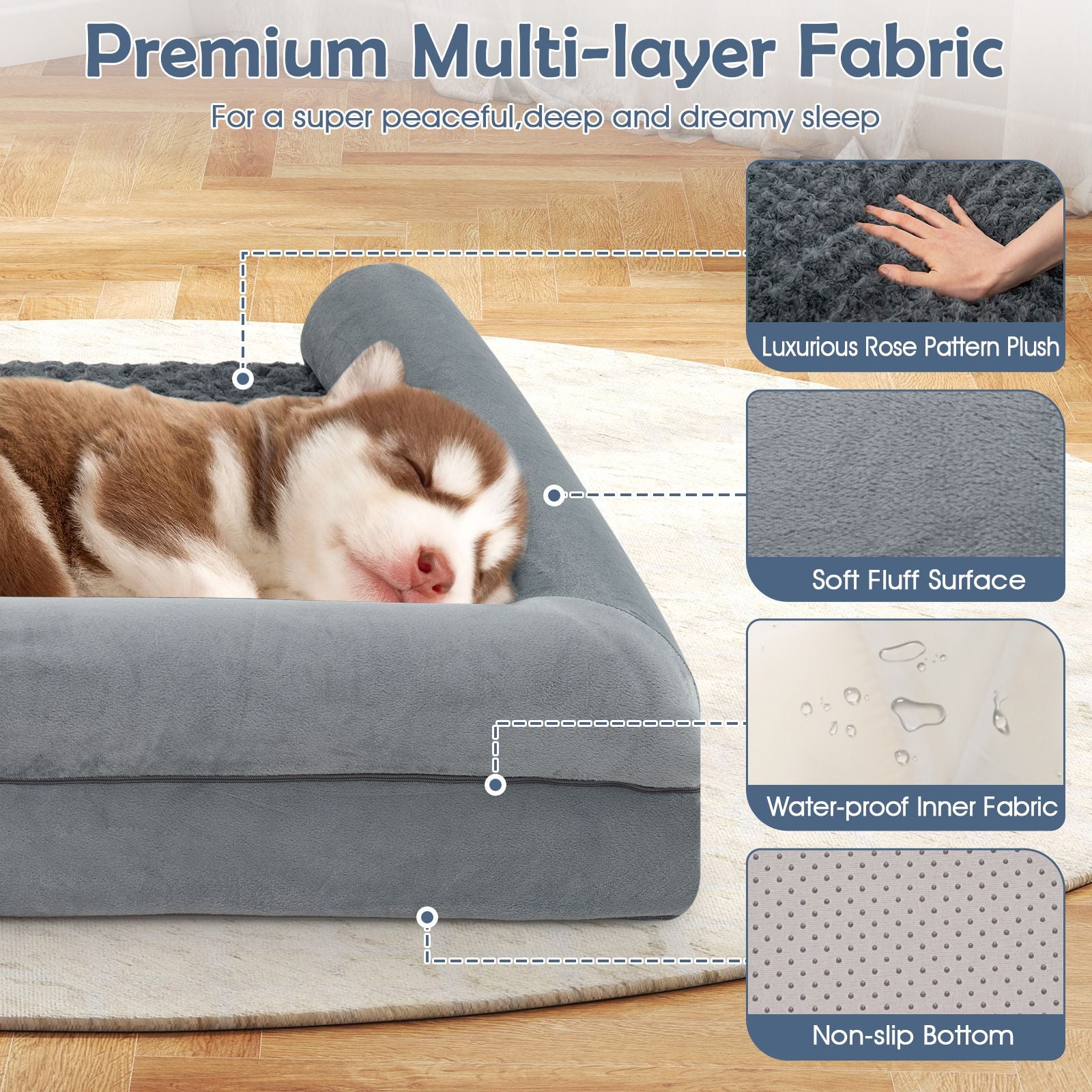 Luxurious Orthopedic Foam Dog Bed - Large Size for Ultimate Comfort and Support