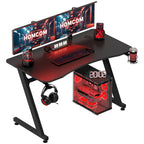 Transform Your Gaming Setup with the Sleek HOMCOM Adjustable Gaming Desk Featuring Steel Frame and Convenient Cup & Headphone Holder